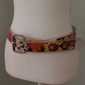 Floral Women's Belt 90s Clear Vintage Raver Rave
